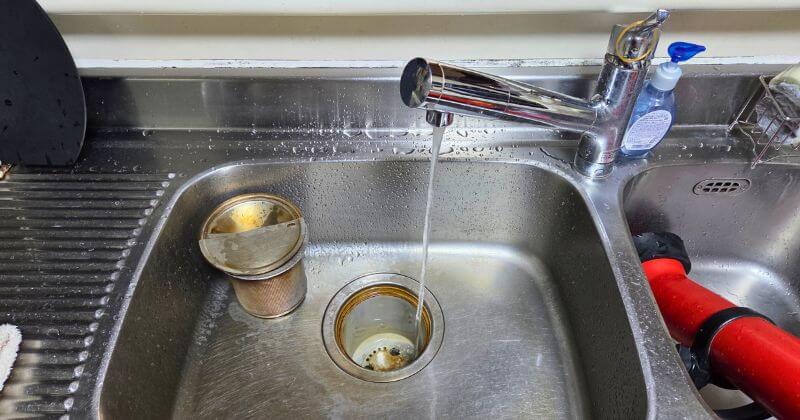 排水状況の確認中