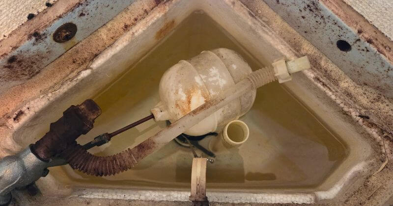 トイレタンクに水を貯めた状態