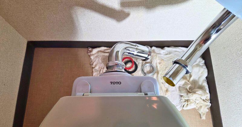 洗浄管上部を取り付けている状態