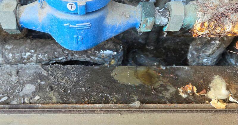 水漏れしている場所を拡大した画像