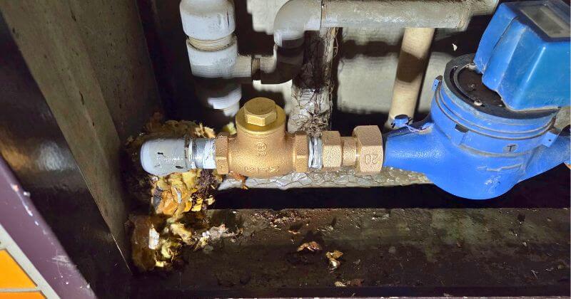 チャッキ弁とメーターソケットを交換した状態