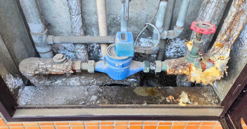 水漏れ修理前のPS内