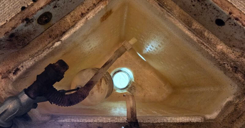 サイフォン管を取り外した状態