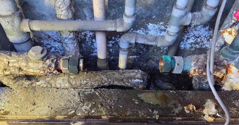 水道メーターを取り外した状態