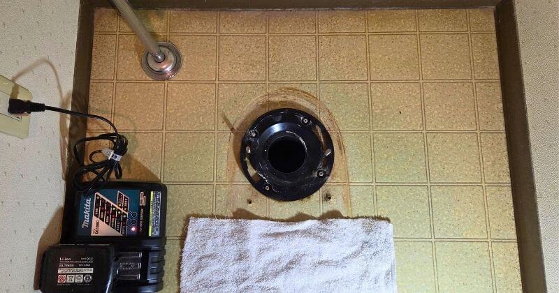 既設のPシールガスケットを取り除いた状態