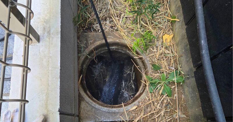 高圧洗浄作業中