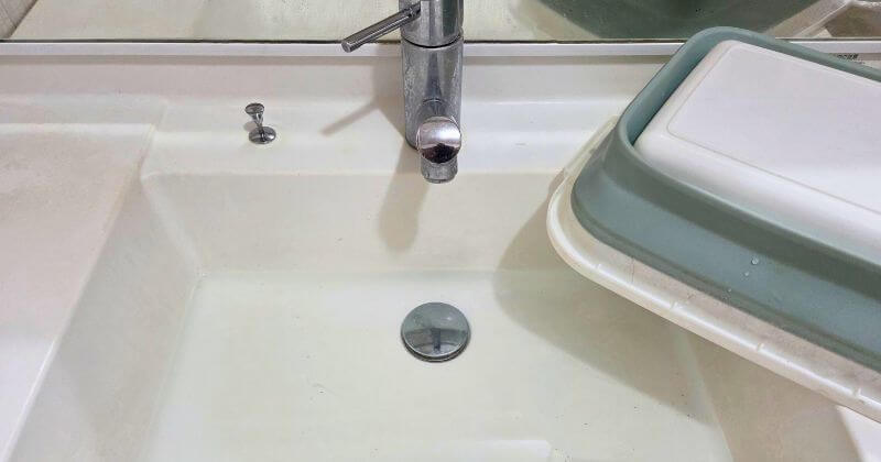 ボウルに溜めた水の排水後