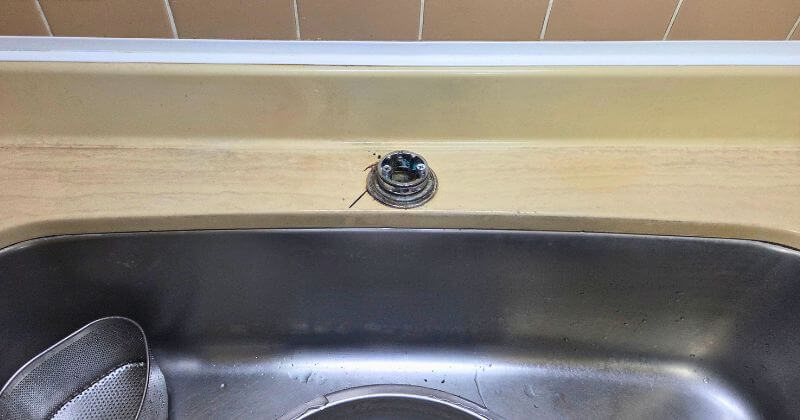 水栓本体を取り外した状態