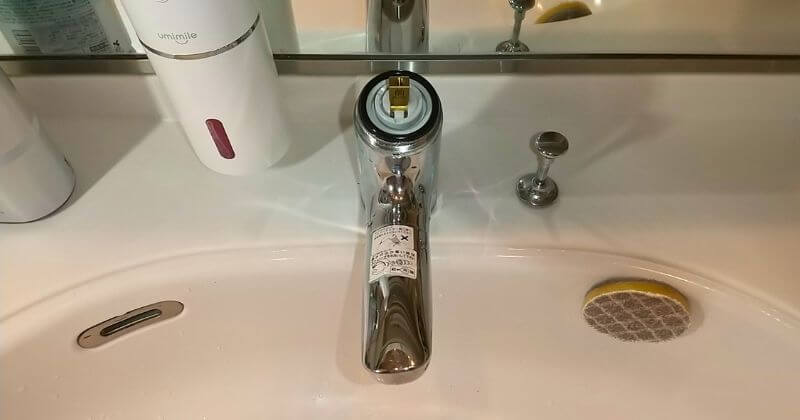 新しいシングルレバーカートリッジの取付状況