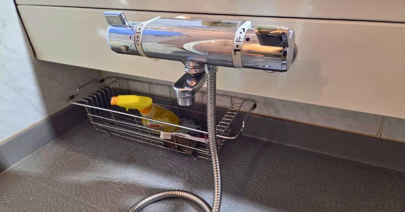 新しいシャワーホースの交換状況