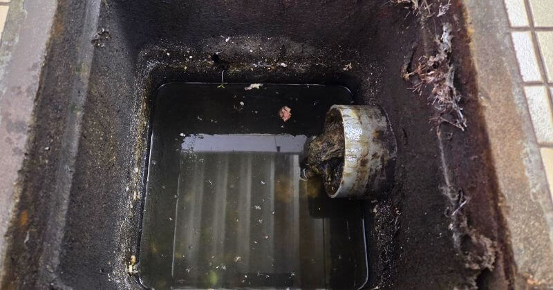 清掃前の汚水桝