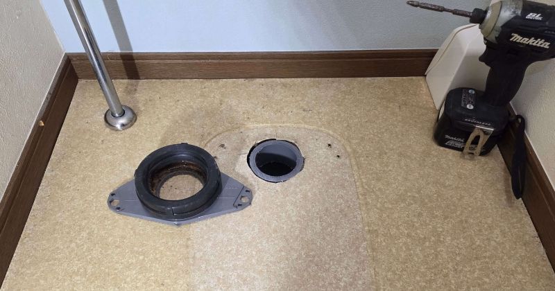 排水ソケットを取り外した状態