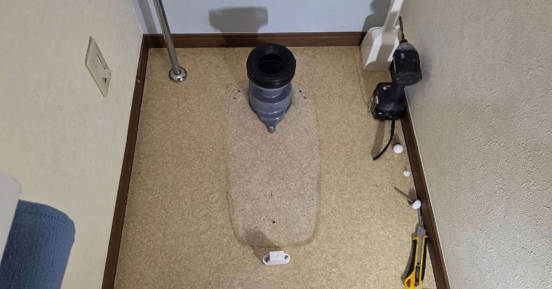 排水ソケットの取付状況