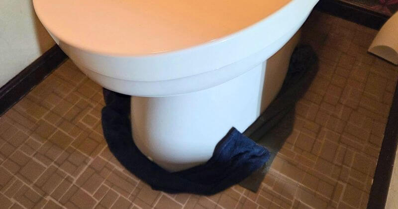 水漏れしている便器廻り