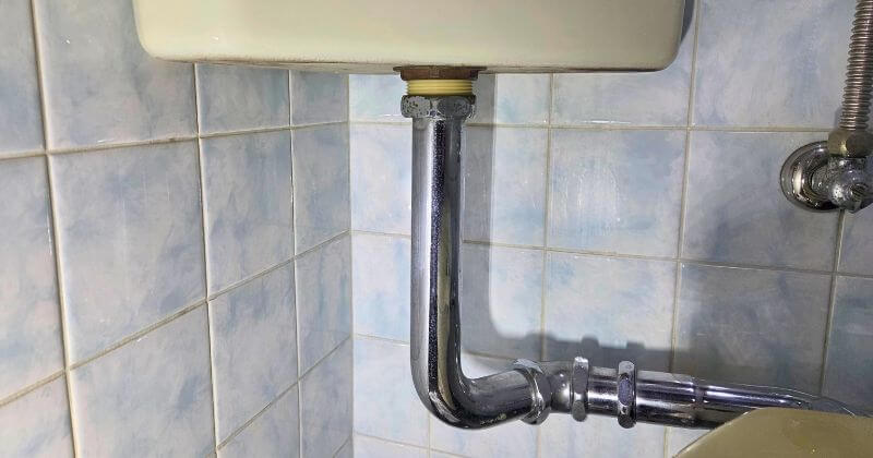 洗浄管とサイフォン管の接続部分